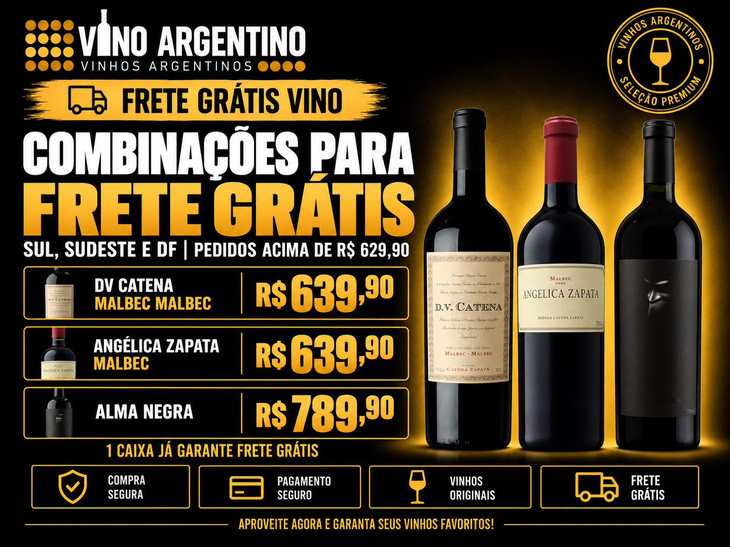 Frete Grátis Vino