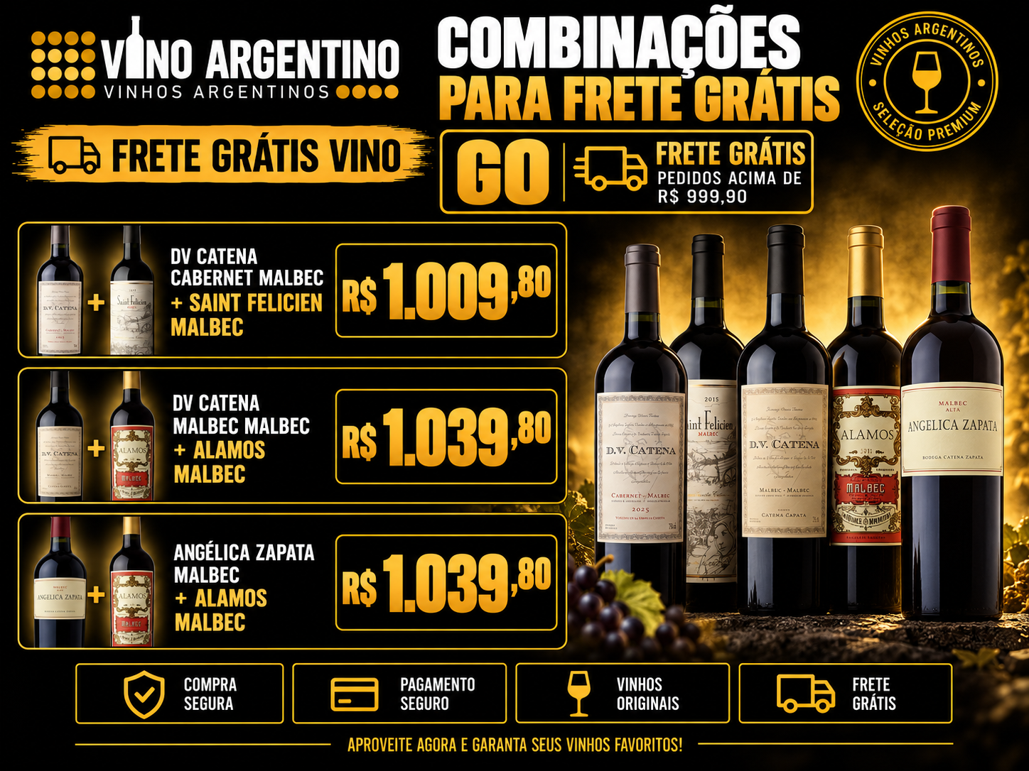 Frete Grátis Vino