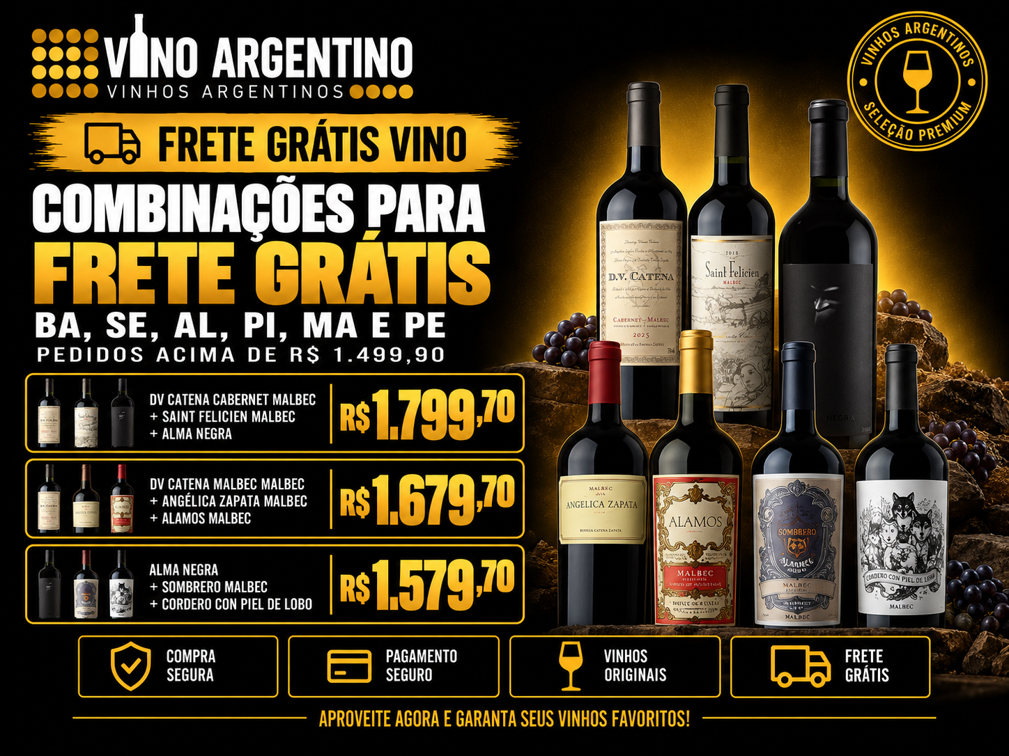 Frete Grátis Vino