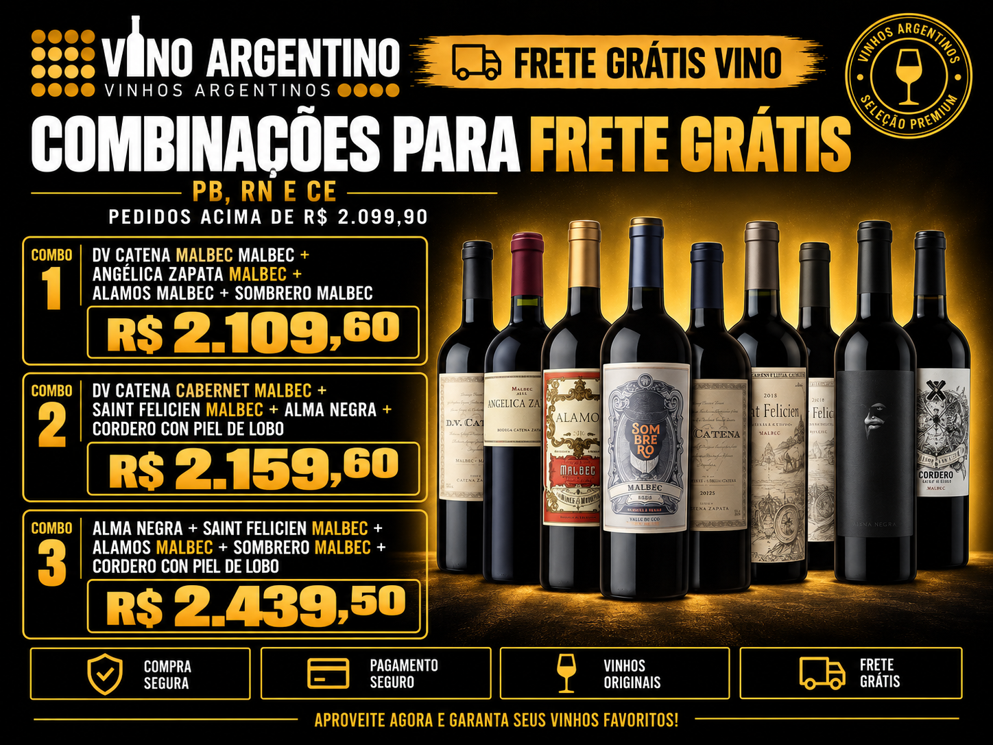 Frete Grátis Vino