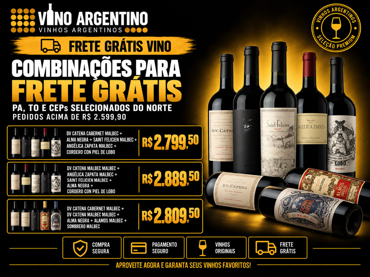 Frete Grátis Vino